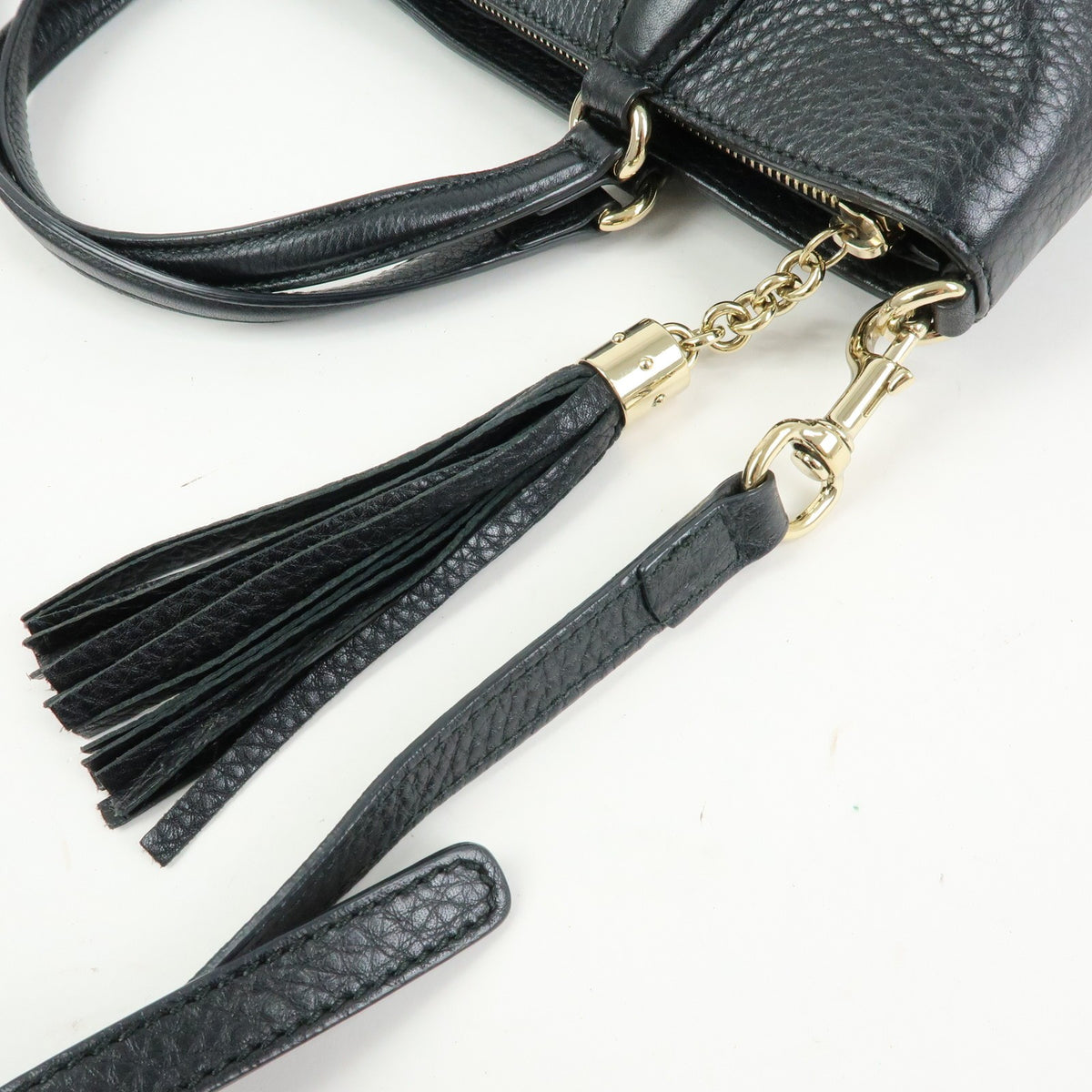 Gucci Soho Convertible Top Handle Leather, Black, Leather, Handbag