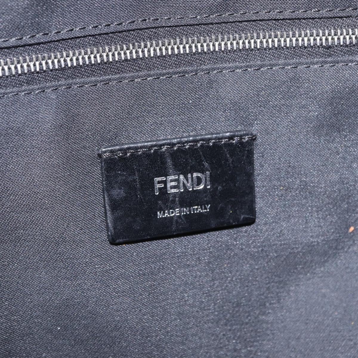 Fendi Zip Waist Zucca Embossed Leather, Yellow, Canvas, Handbag