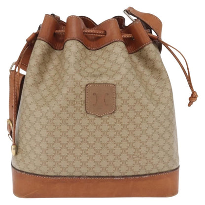 Celine Macadam Shoulder Canvas, Beige, Canvas, Crossbody Bag