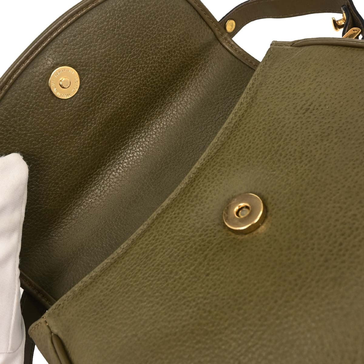 Gucci Vintage Leather, Green, Leather, Handbag