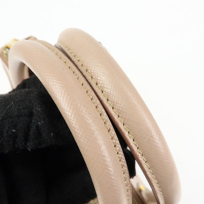 Prada Galleria Double Zip Saffiano Leather, Pink, Leather, Tote Bag