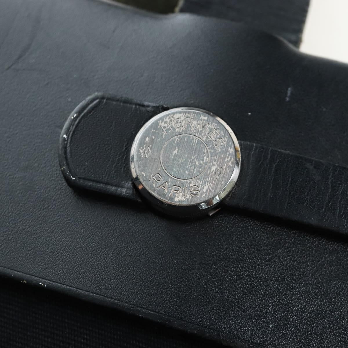 Hermes Herbag Cabas Toile and Leather, Black, Canvas, Tote Bag
