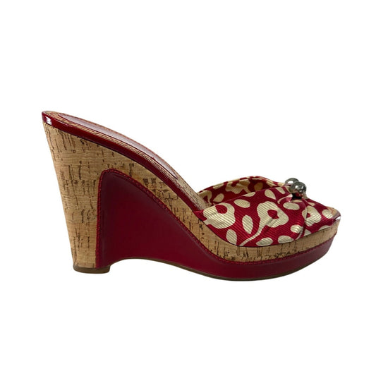 MARC JACOBS Floral Cork Wedge Sandals