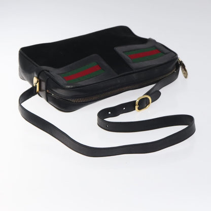 Gucci Sherry line shoulder Suede, Black, Suede, Handbag