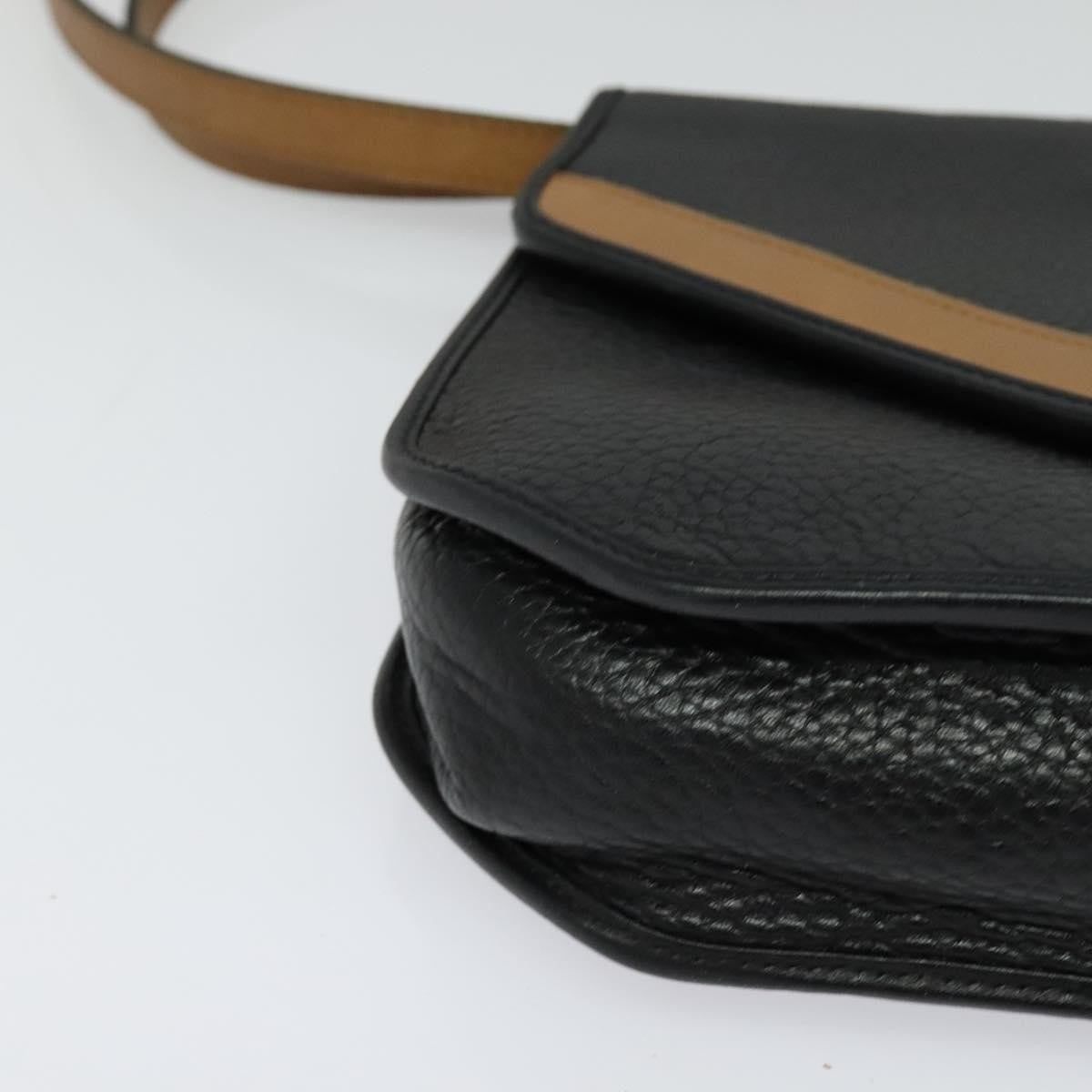 Christian Dior Vintage CD Flap Leather, Black, Leather, Shoulder Bag