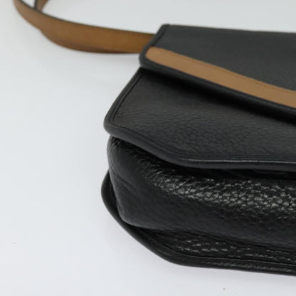 Christian Dior Vintage CD Flap Leather, Black, Leather, Shoulder Bag