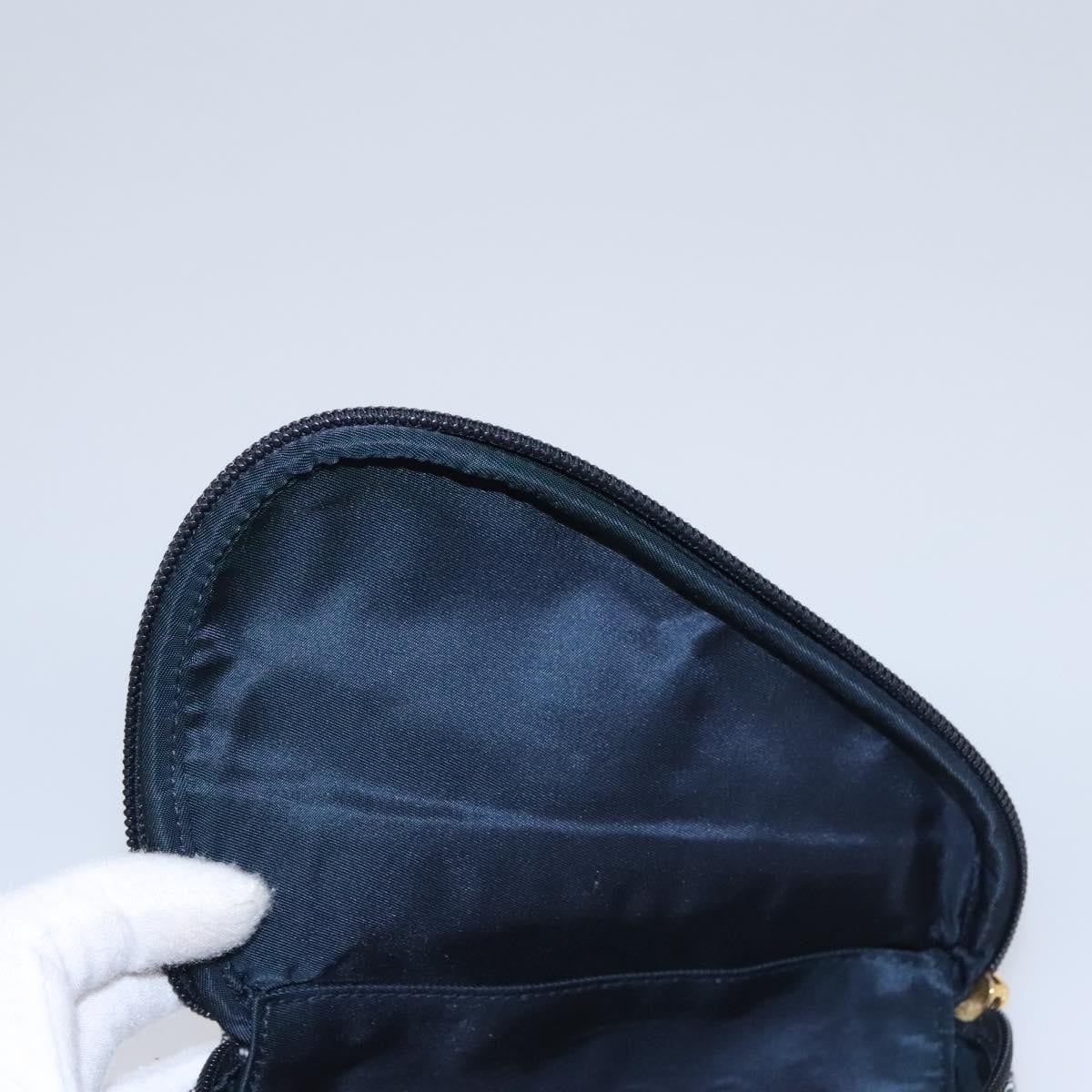 Christian Dior Vintage Saddle Coin Purse Diorissimo Canvas, Navy, Canvas, Clutch