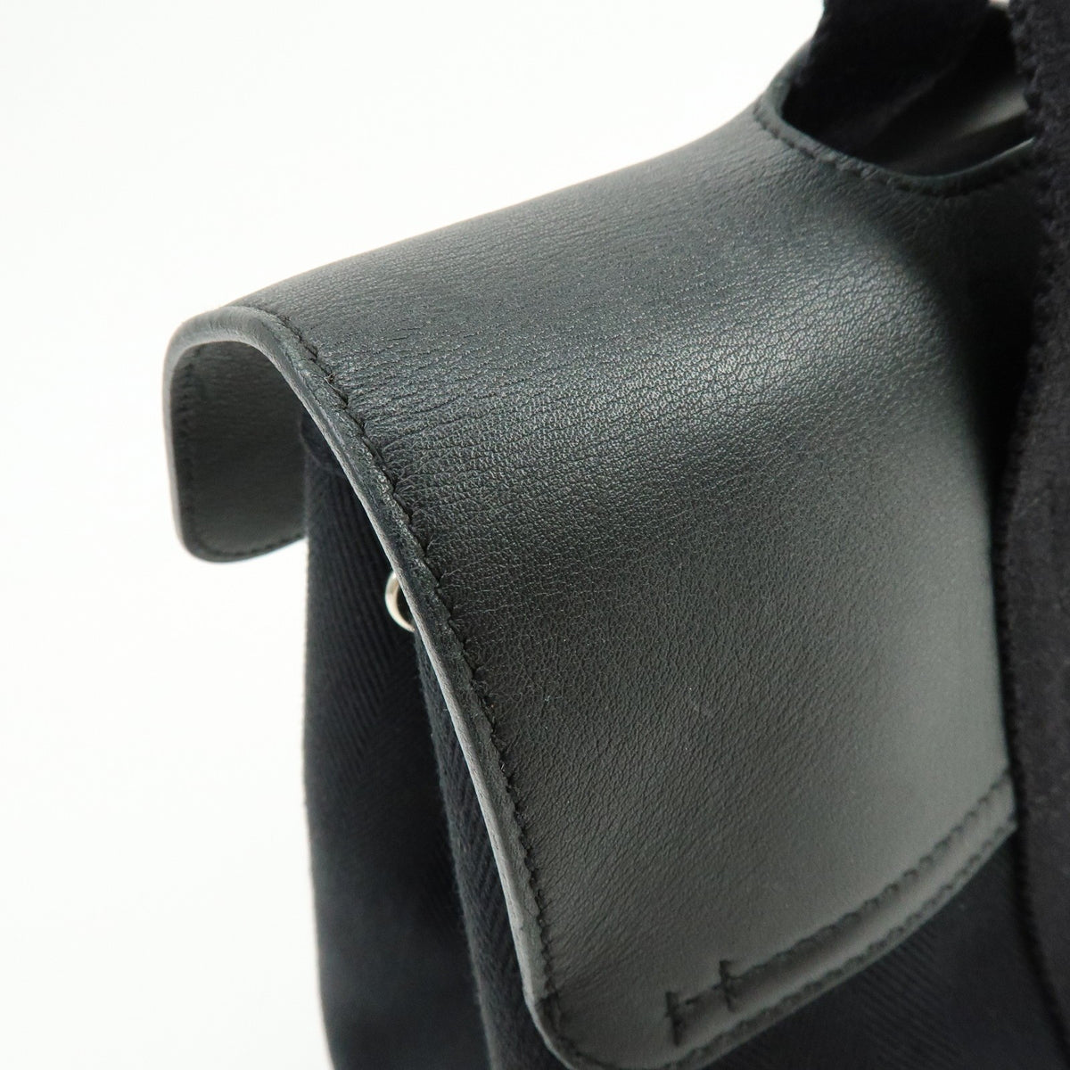 Hermes Valparaiso Toile and Leather, Black, Canvas, Handbag