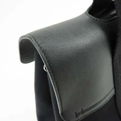 Hermes Valparaiso Toile and Leather, Black, Canvas, Handbag