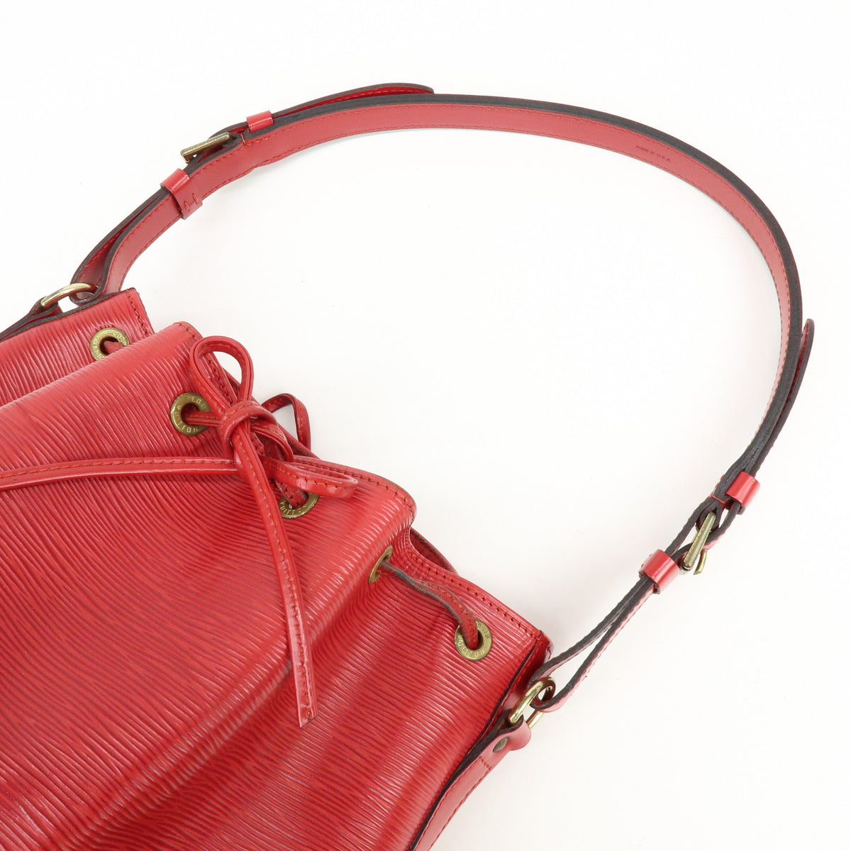 Louis Vuitton Petit Noe Epi Leather, Red, Leather, Handbag