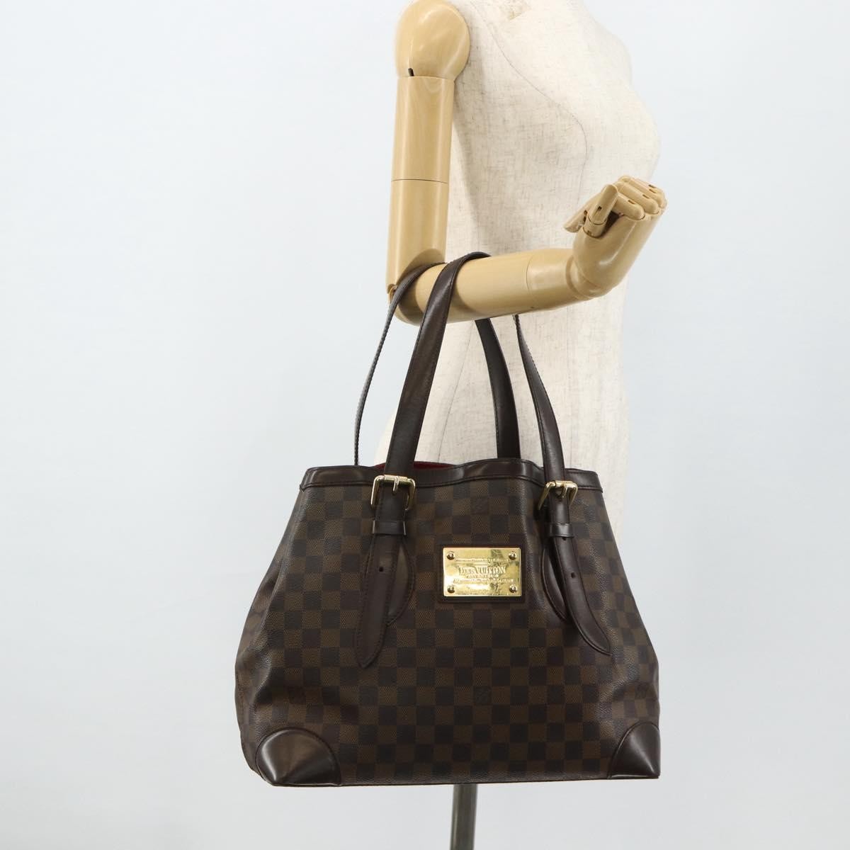 Louis Vuitton Hampstead Damier, Brown, Canvas, Tote Bag