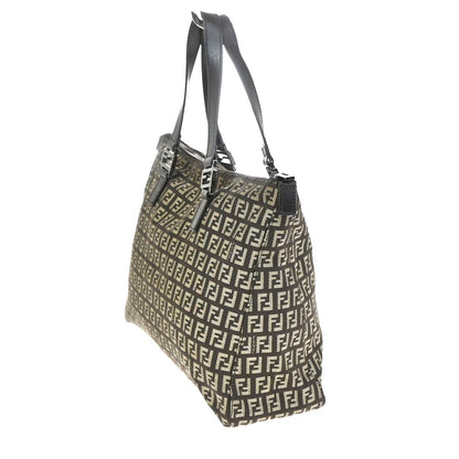 Fendi Shoulder Zucchino Canvas, Brown, Canvas, Shoulder Bag