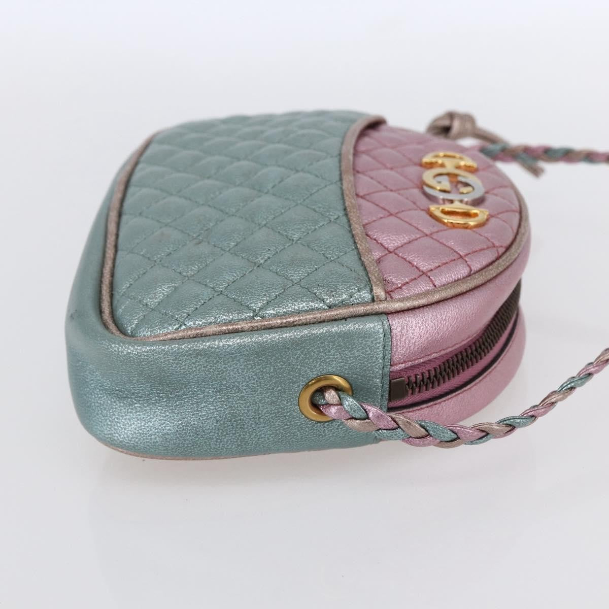 Gucci Trapuntata Camera Lambskin, Blue, Leather, Shoulder Bag