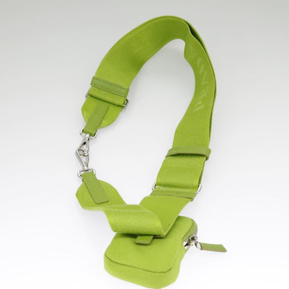 Prada Zipped Triangle Canvas, Green, Canvas, Crossbody Bag