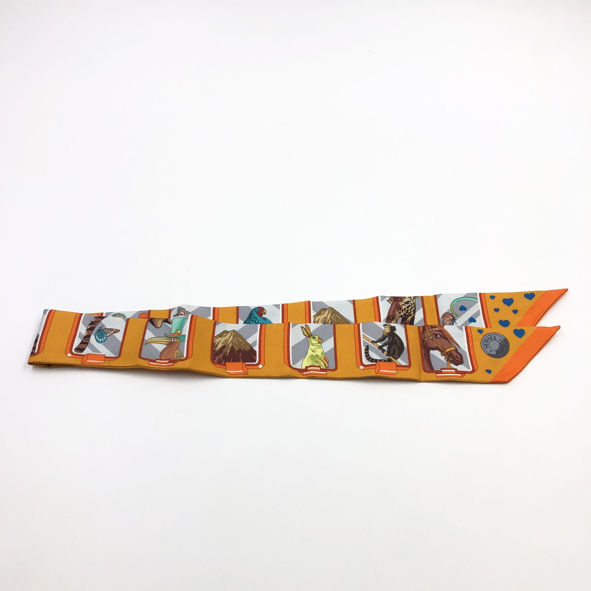 Hermes TWILLY SCARF Silk, Orange, Silk, Scarf