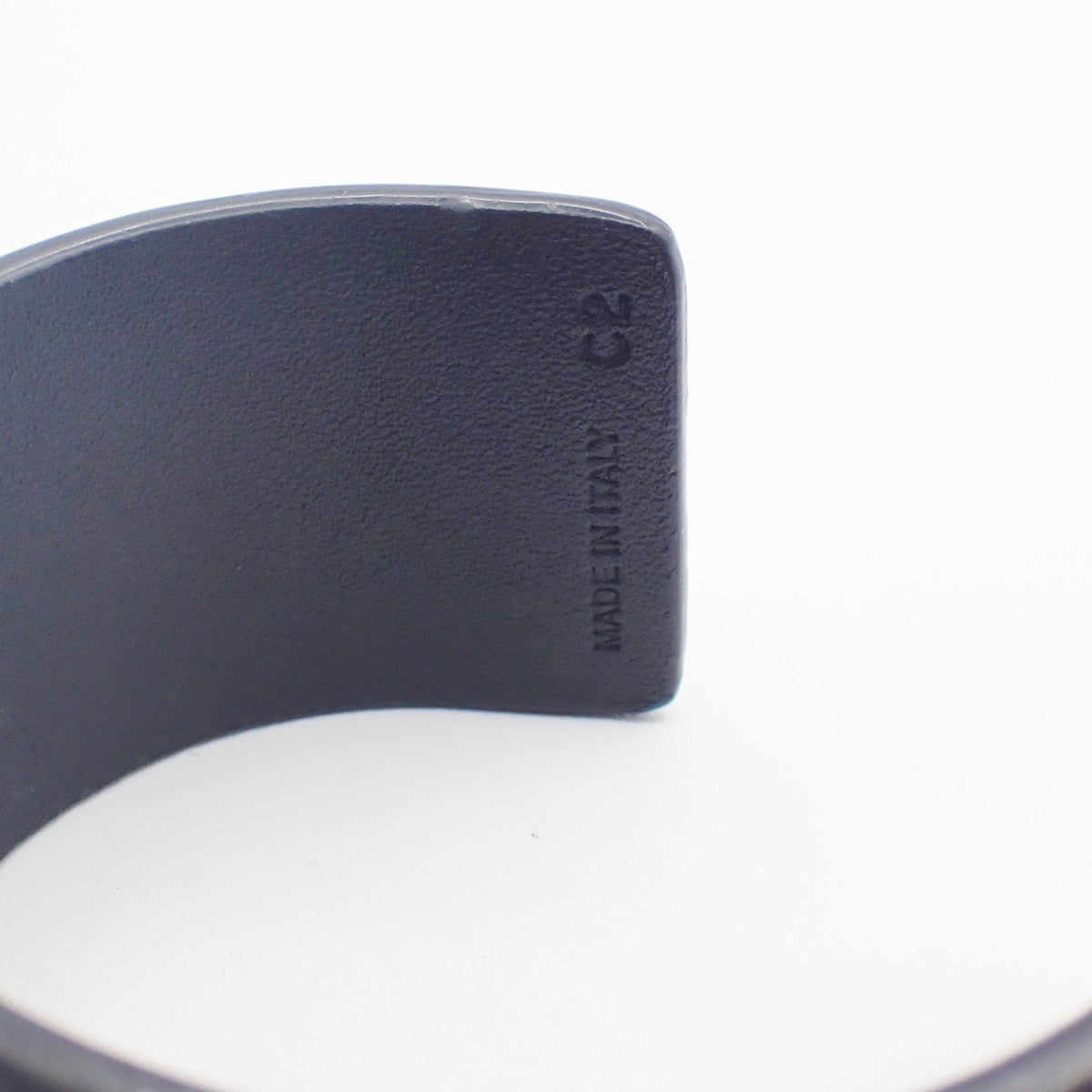 Celine Stud Cuff Leather and Plated Metal, Black, Leather, Bracelet