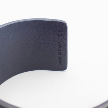 Celine Stud Cuff Leather and Plated Metal, Black, Leather, Bracelet
