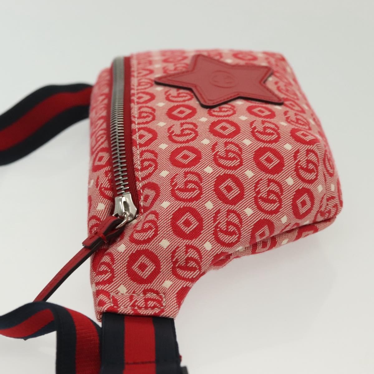 Gucci Children's Belt Printed GG Coated Canvas, Red, Canvas, Handbag