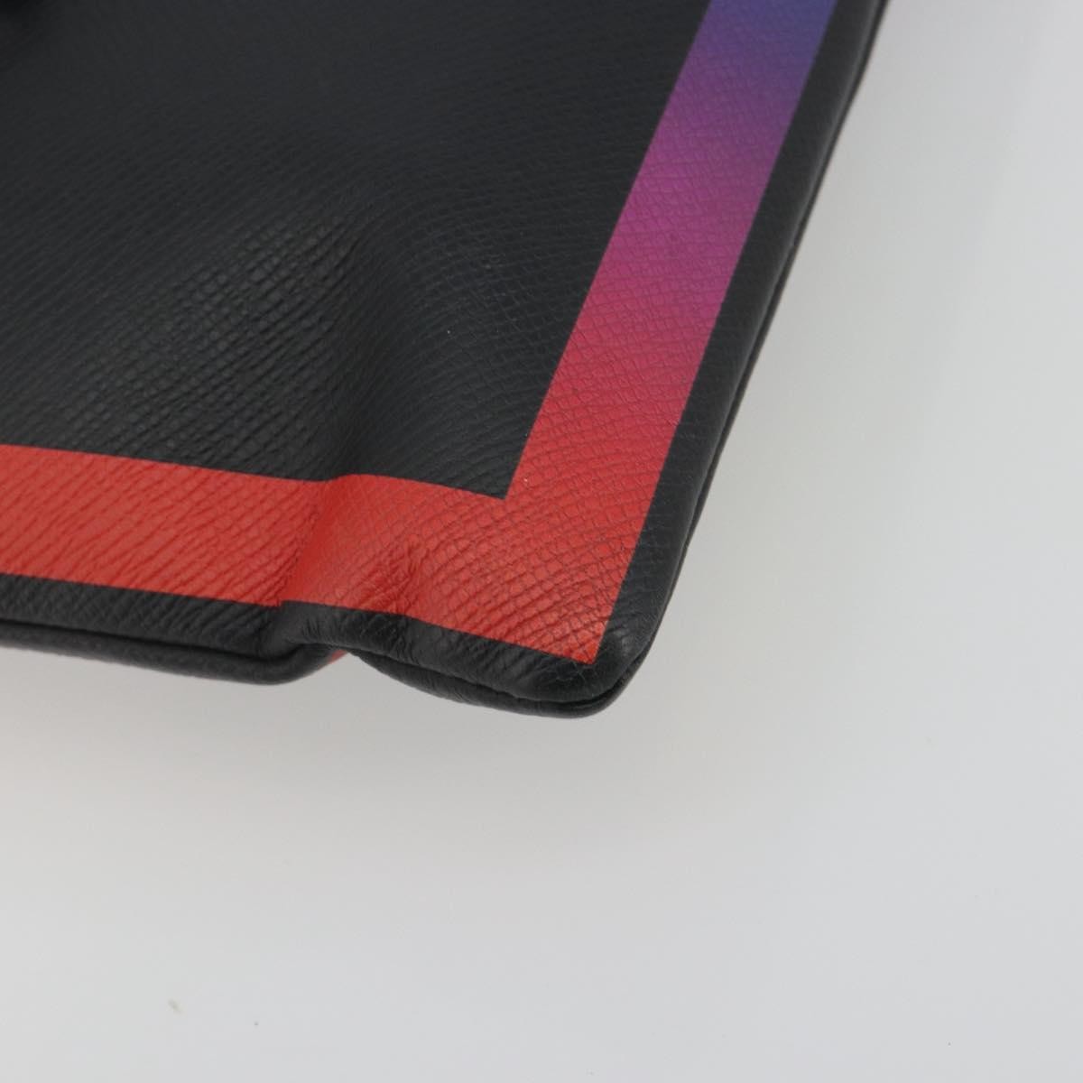 Louis Vuitton Pochette A4 Rainbow Taiga Leather, Black, Leather, Clutch