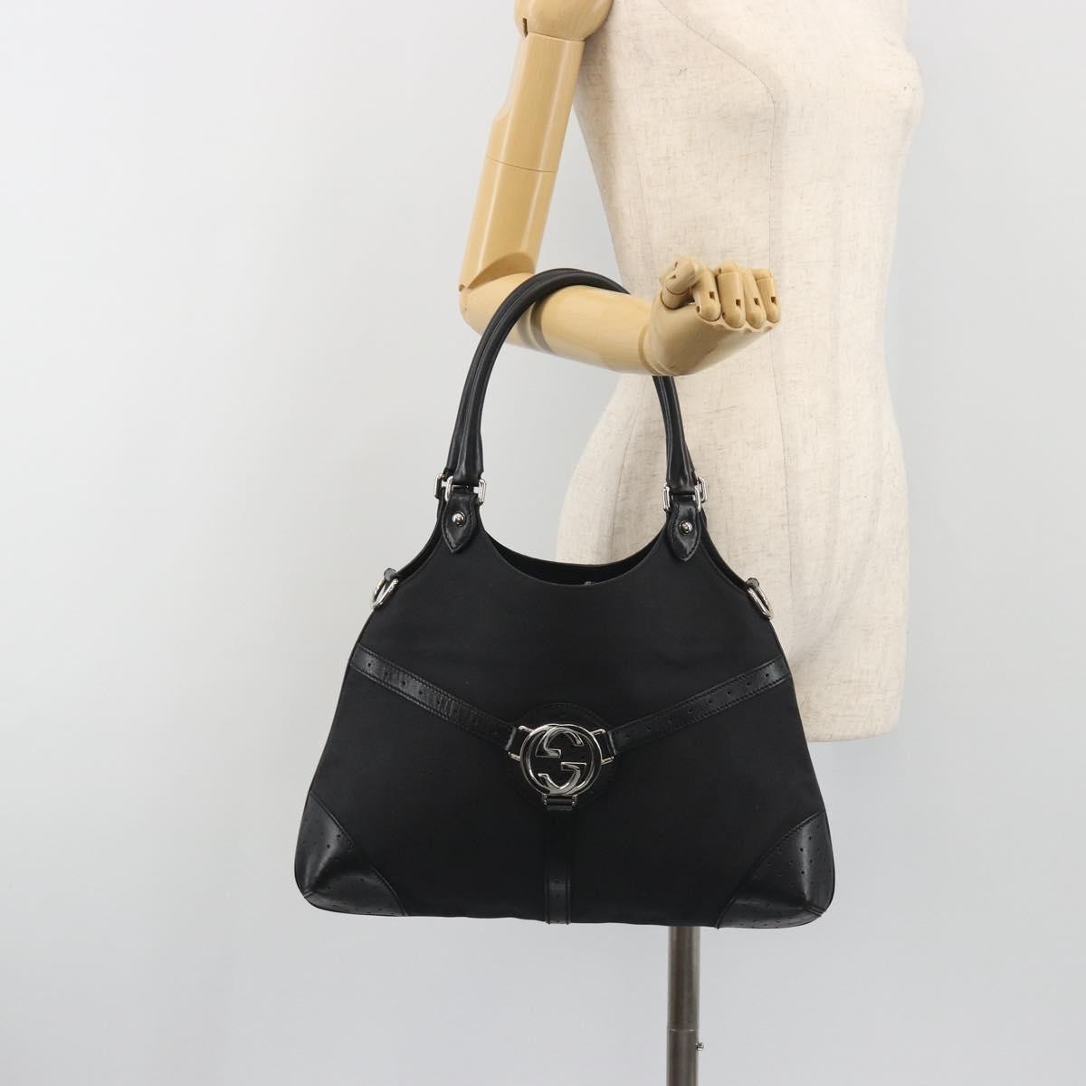Gucci Reins Web Canvas, Black, Canvas, Shoulder Bag