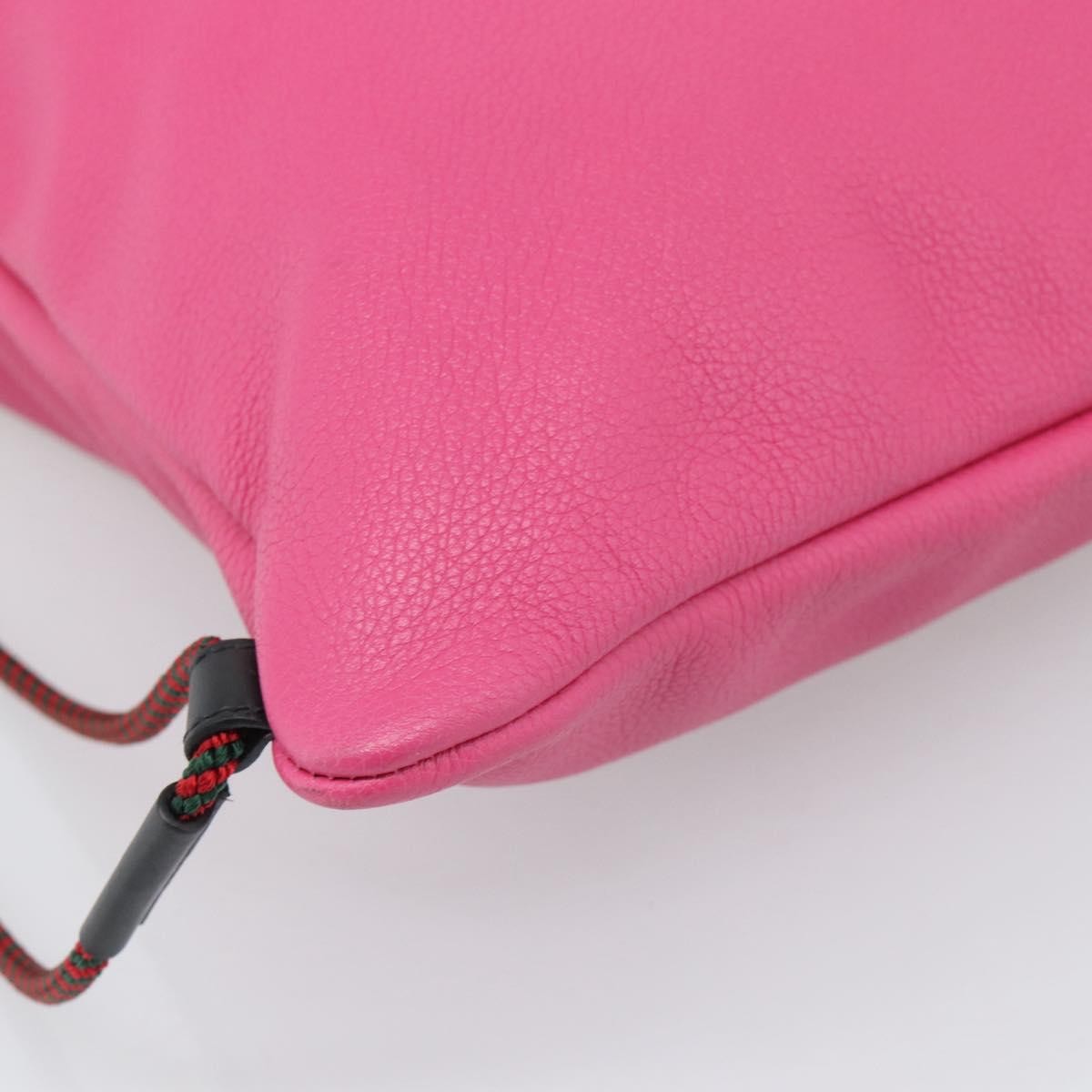 Gucci Logo Drawstring Printed Leather, Pink, Leather, Backpack