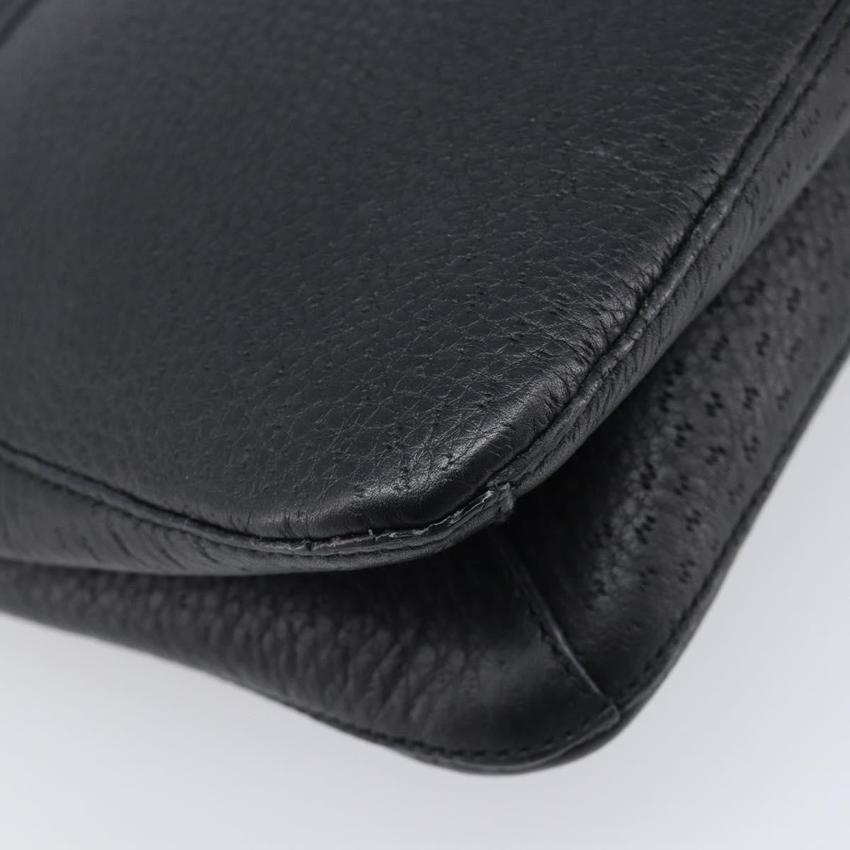 Salvatore Ferragamo Gancini Leather, Black, Leather, Shoulder Bag