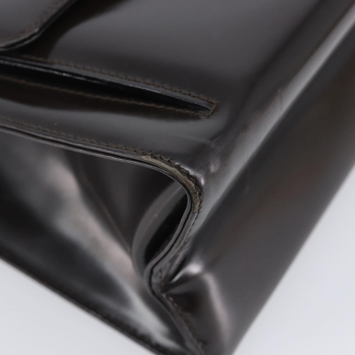 Salvatore Ferragamo Gancini Patent Leather, Brown, Patent Leather, Crossbody Bag