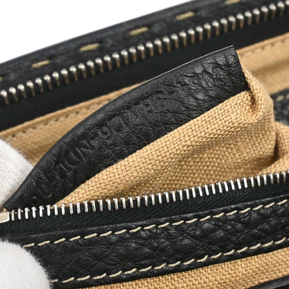 Fendi Selleria Frame Doctor Leather, Black, Leather, Handbag