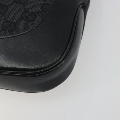 Gucci Jackie O Hobo GG Canvas with Leather, Black, Canvas, Shoulder Bag