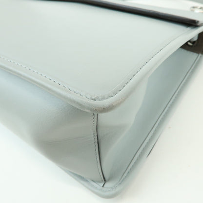 Fendi Kan I F Leather, Gray, Leather, Shoulder Bag
