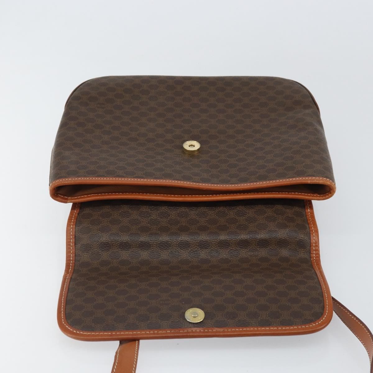 Celine Vintage Macadam Canvas, Brown, Canvas, Handbag