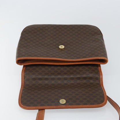 Celine Vintage Macadam Canvas, Brown, Canvas, Handbag