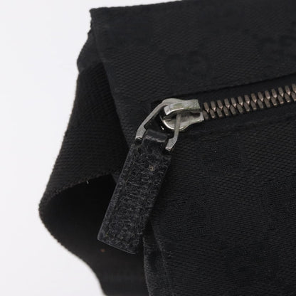 Gucci Two Pocket Belt Bag GG Canvas, Black, Canvas, Handbag