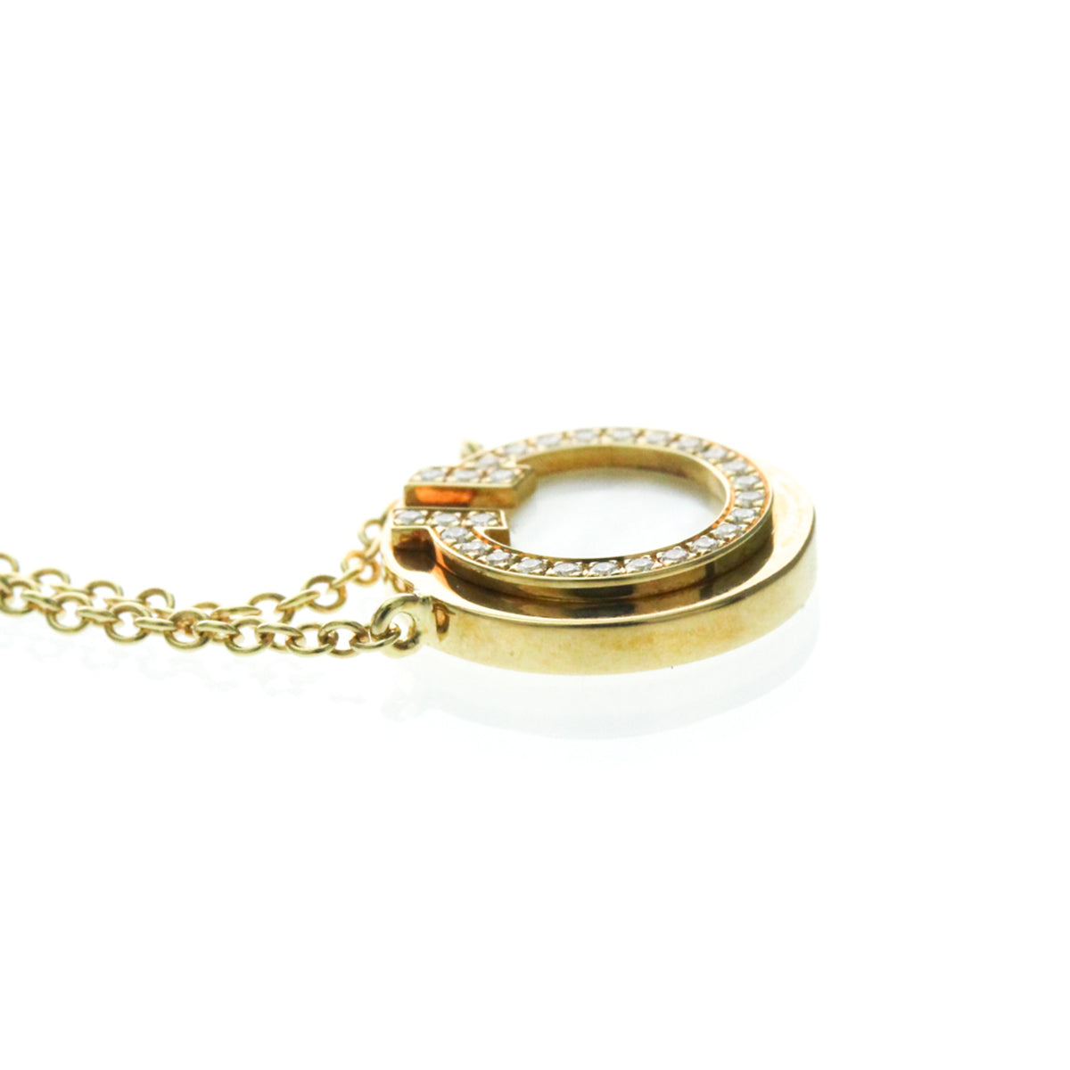 Tiffany & Co. T Circle Pendant 18K Yellow Gold with Diamond, Yellow, Yellow Gold, Necklace