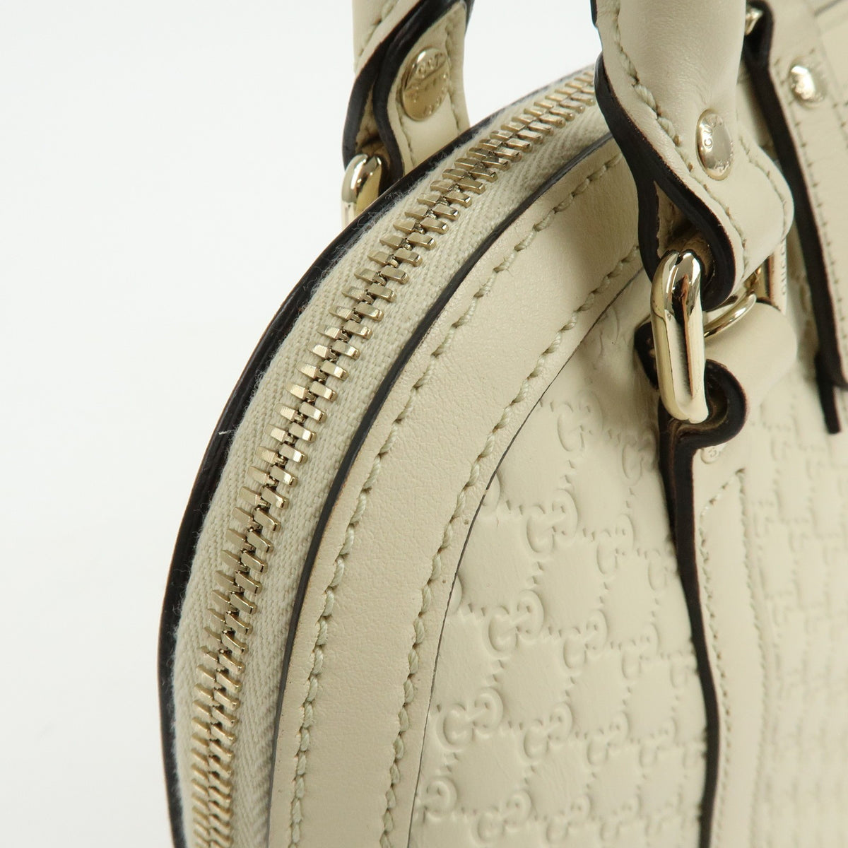 Gucci Convertible Dome Satchel Guccissima Leather, White, Leather, Handbag