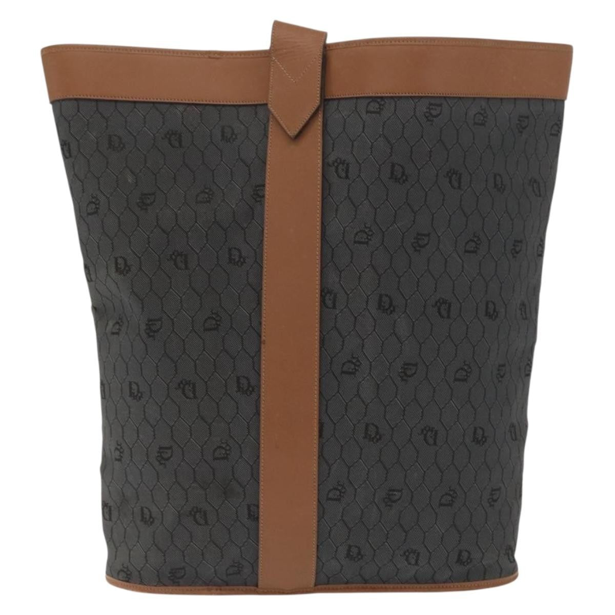 Christian Dior Vintage Honeycomb Canvas, Black, Canvas, Shoulder Bag