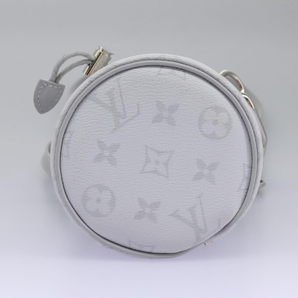 Louis Vuitton Chalk Nano Limited Edition Logo Story Monogram Canvas, Gray, Canvas, Clutch