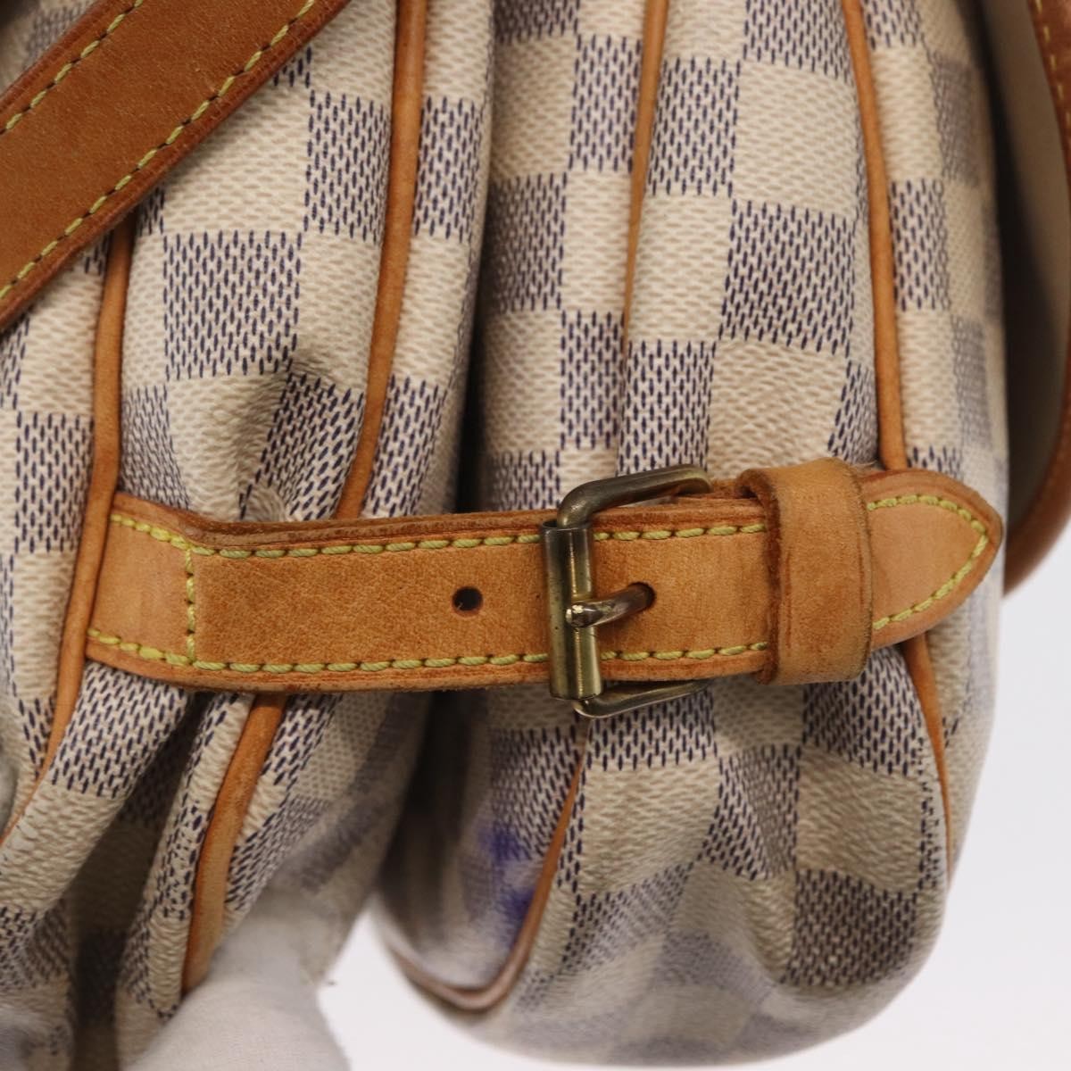 Louis Vuitton Saumur Damier Ebene, Beige, Canvas, Shoulder Bag
