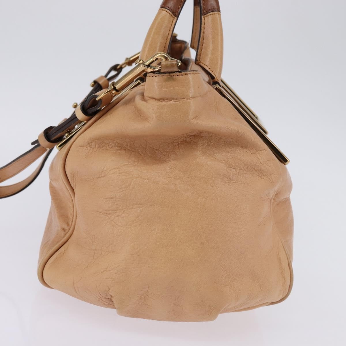 Chloe Ethel Leather, Beige, Leather, Handbag
