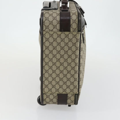 Gucci Web Trolley Rolling Luggage GG Coated Canvas, Beige, PVC, Travel Bag