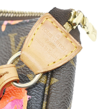 Louis Vuitton Pochette Accessoires Limited Edition Monogram Roses, Brown, Canvas, Clutch