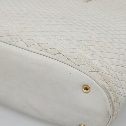 Bally Vintage Quilted leather, White, Leather, Shoulder Bag