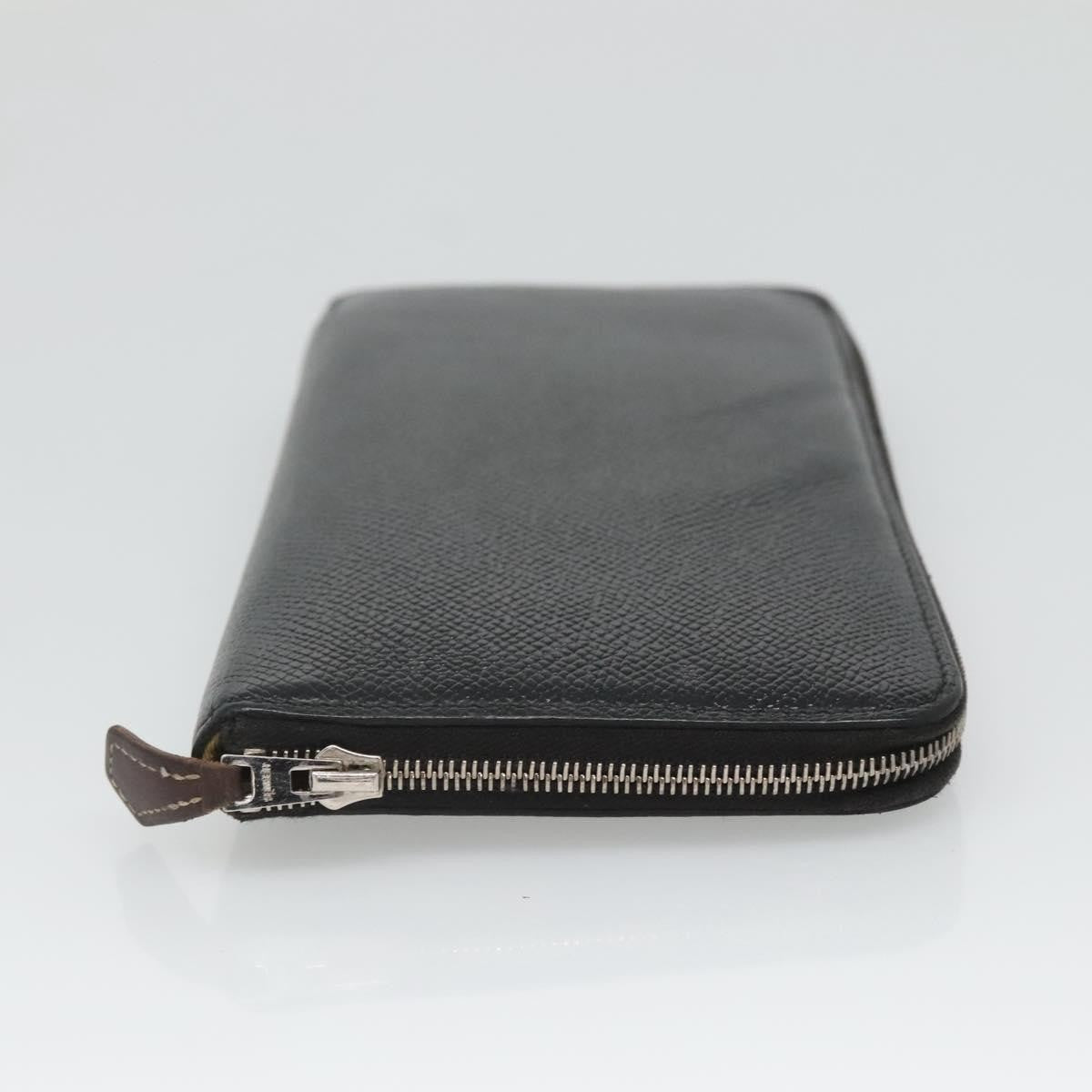 Hermes Azap Zip Around Silk'in Epsom, Black, Leather, Wallet