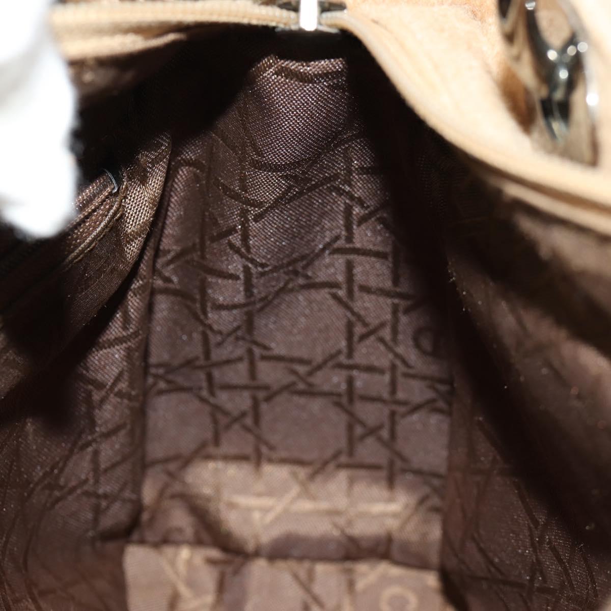 Christian Dior Cannage Handbag Canvas, BEIGE, COTTON, Handbag