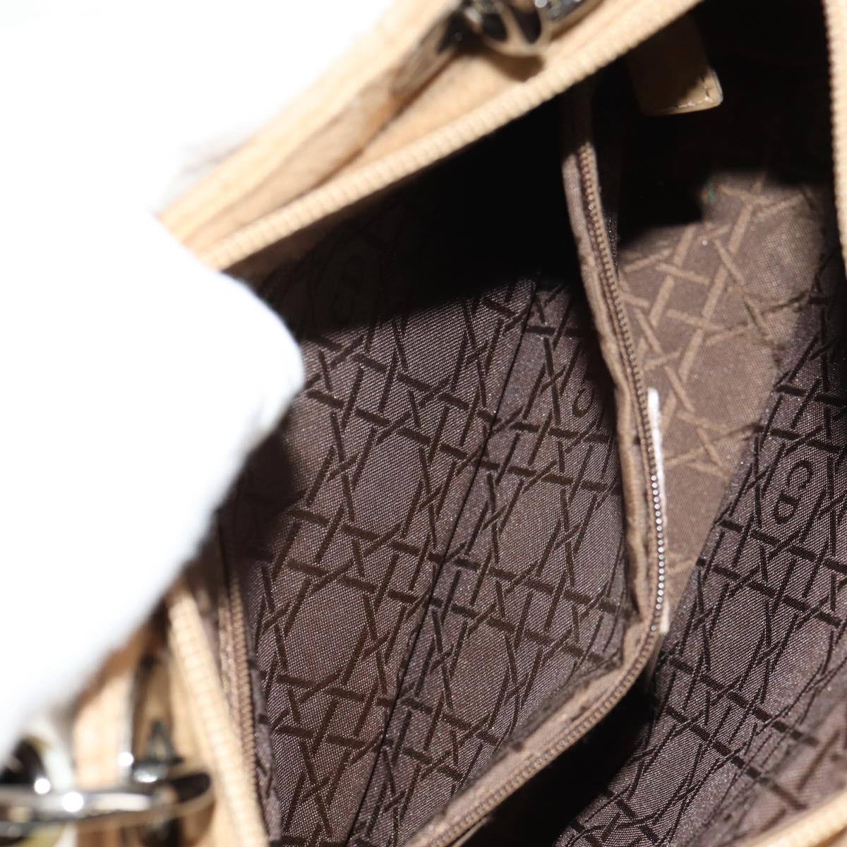 Christian Dior Cannage Handbag Canvas, BEIGE, COTTON, Handbag