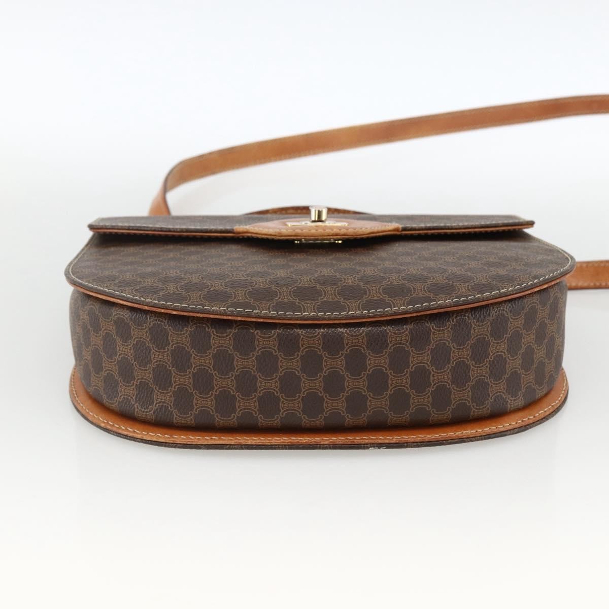 Celine Vintage Macadam Canvas and Leather, Brown, Canvas, Handbag