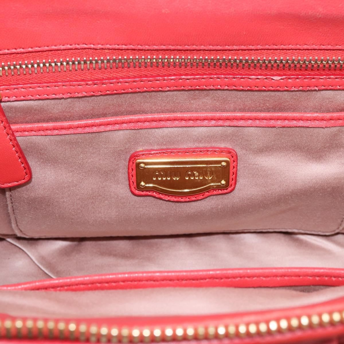 Miu Miu Madras Bowler Matelasse Leather, Red, Leather, Handbag