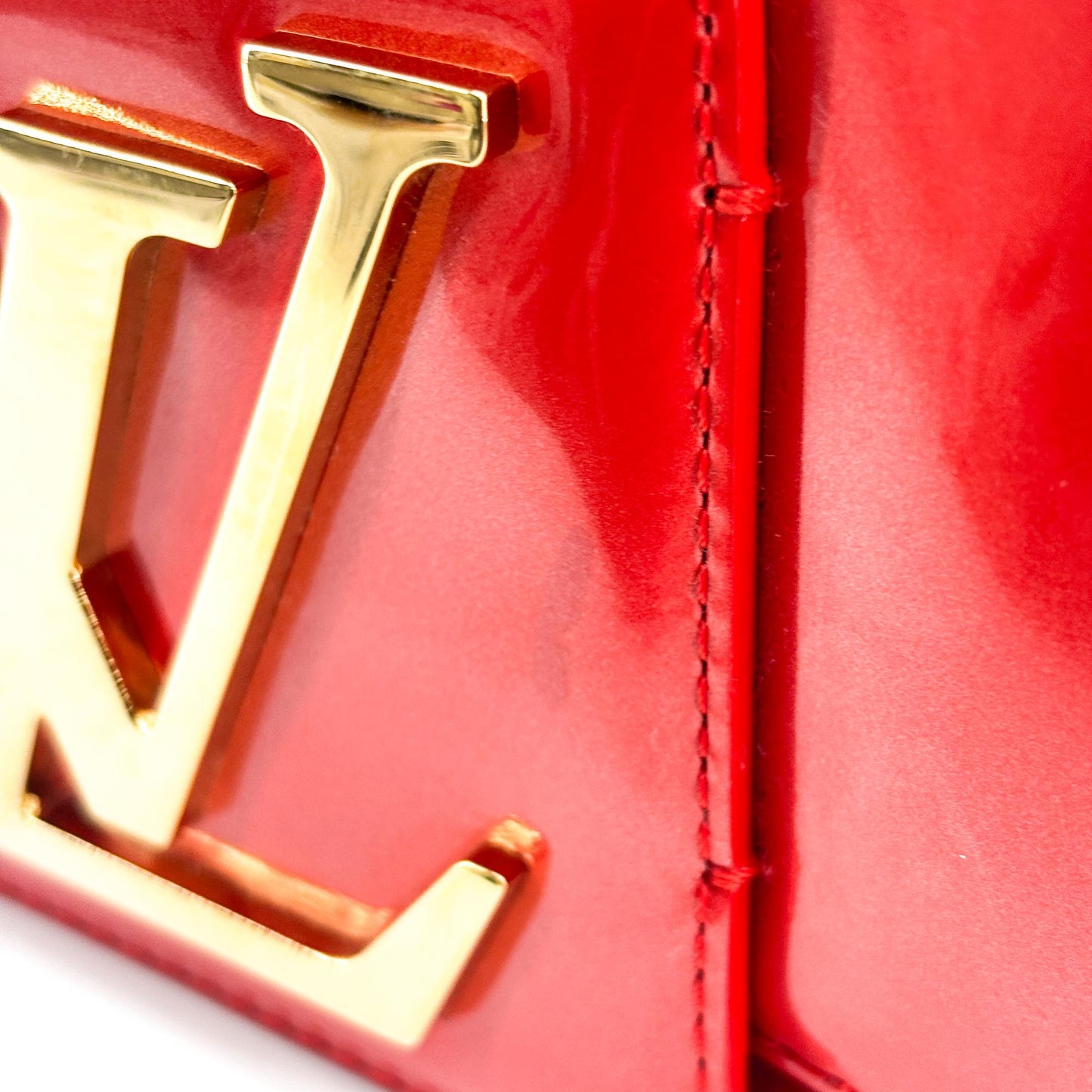 Louis Vuitton Sobe Clutch Patent, Red, Patent Leather, Clutch