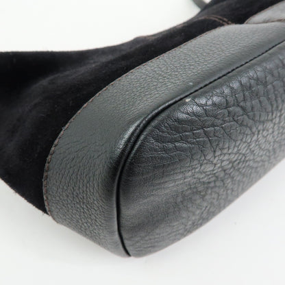 Miu Miu Shoulder Suede, Black, Suede, Shoulder Bag