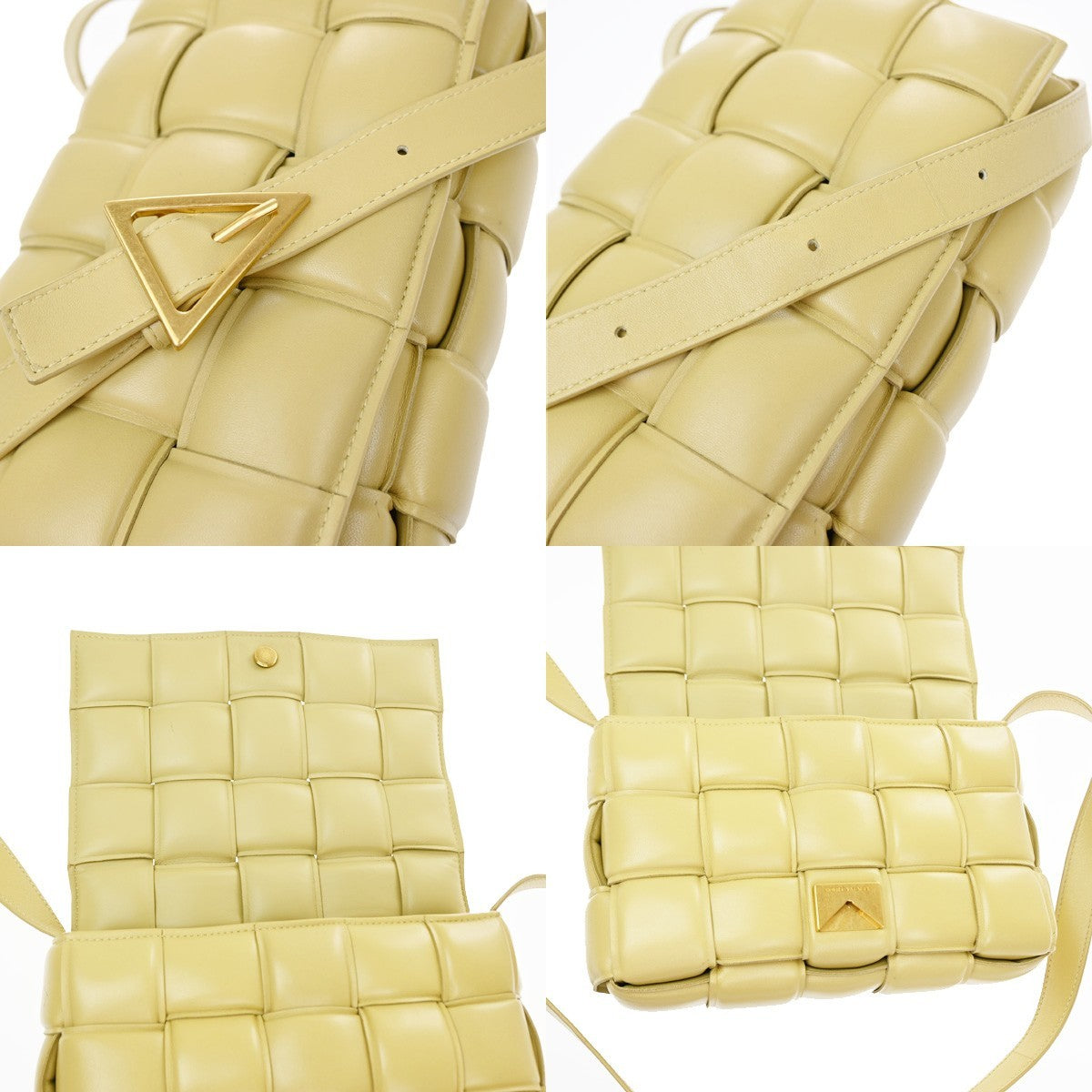 Bottega Veneta Cassette Padded Maxi Intrecciato Leather, Beige, Leather, Crossbody Bag